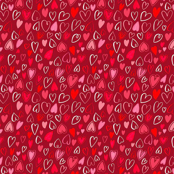 Happy Hearts, hearts all over, red