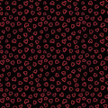 Happy Hearts, red heart outline on black