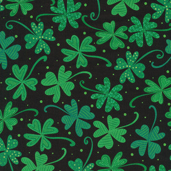 Luck of the Gnomes, clovers on black