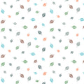 Cozy Forest, flannel, scattered leaves on white