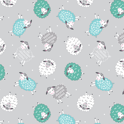 Sweet Little Lamb, lambs on grey