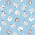 Sweet Little Lamb, lambs on blue