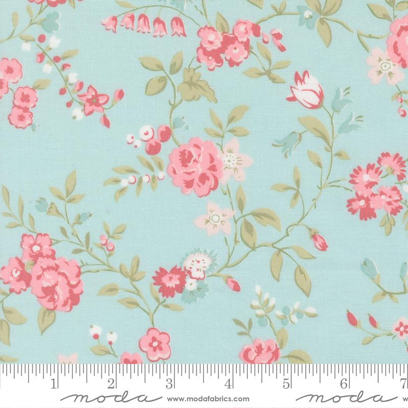 Abide, light blue floral