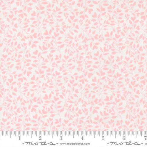 Abide, linen white with pink floral