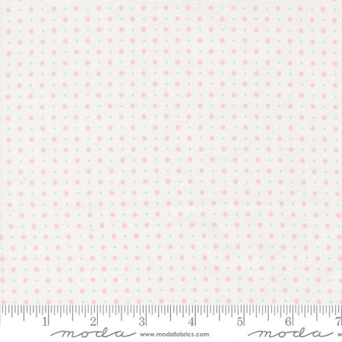 Abide, linen white with tiny pink accents