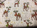 Christmas - deers on grey/holly print