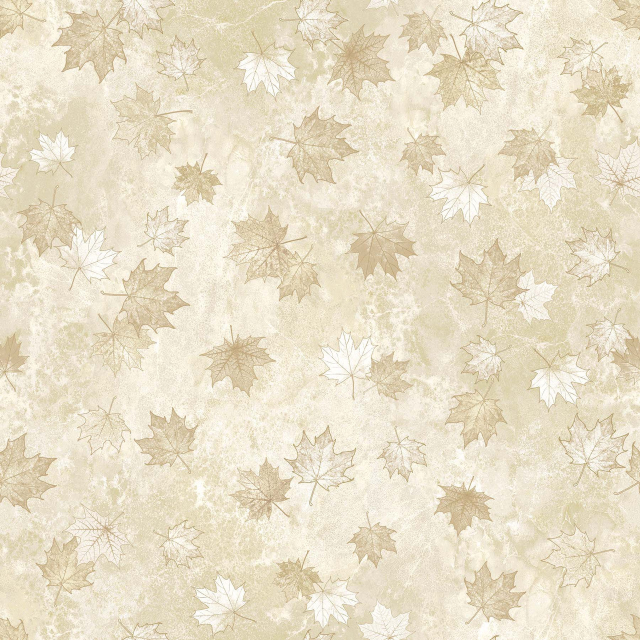 Oh Canada 10th Anniversary - large maples leaves, tone on tone, cream