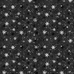 Winter Forest, snowflakes on black