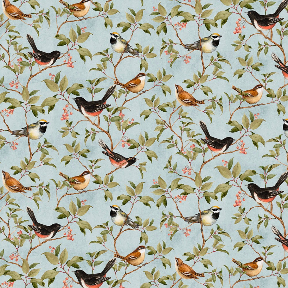 Forest Study - birds, blue