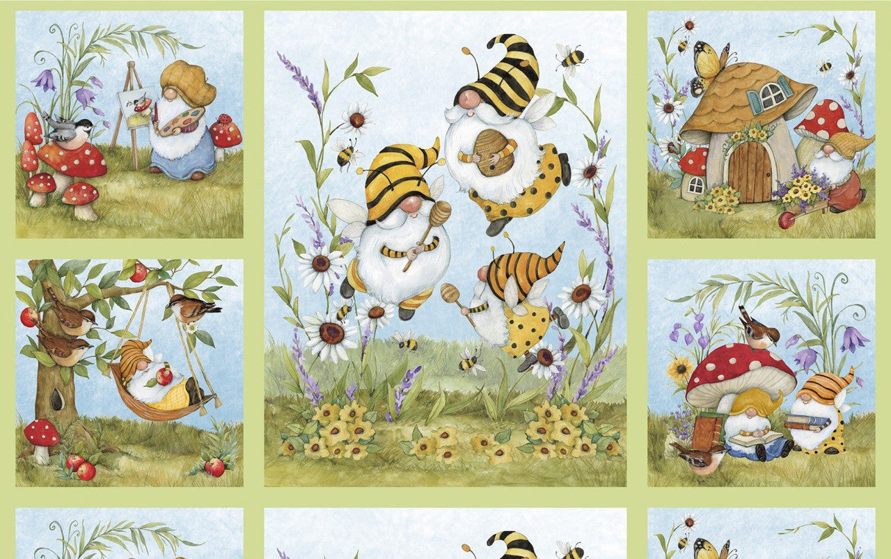 Buzzin' with My Gnome, 24in panel