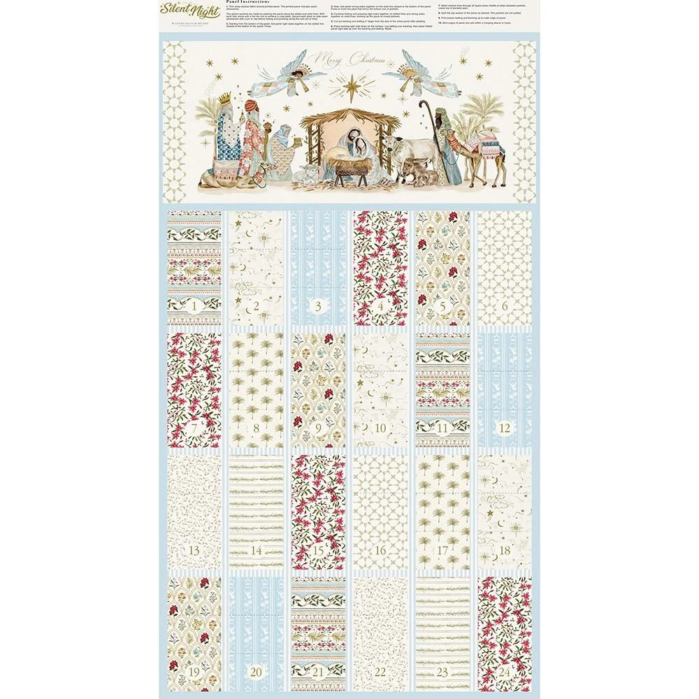 Silent Night, digital print, advent panel, 24" x 45"