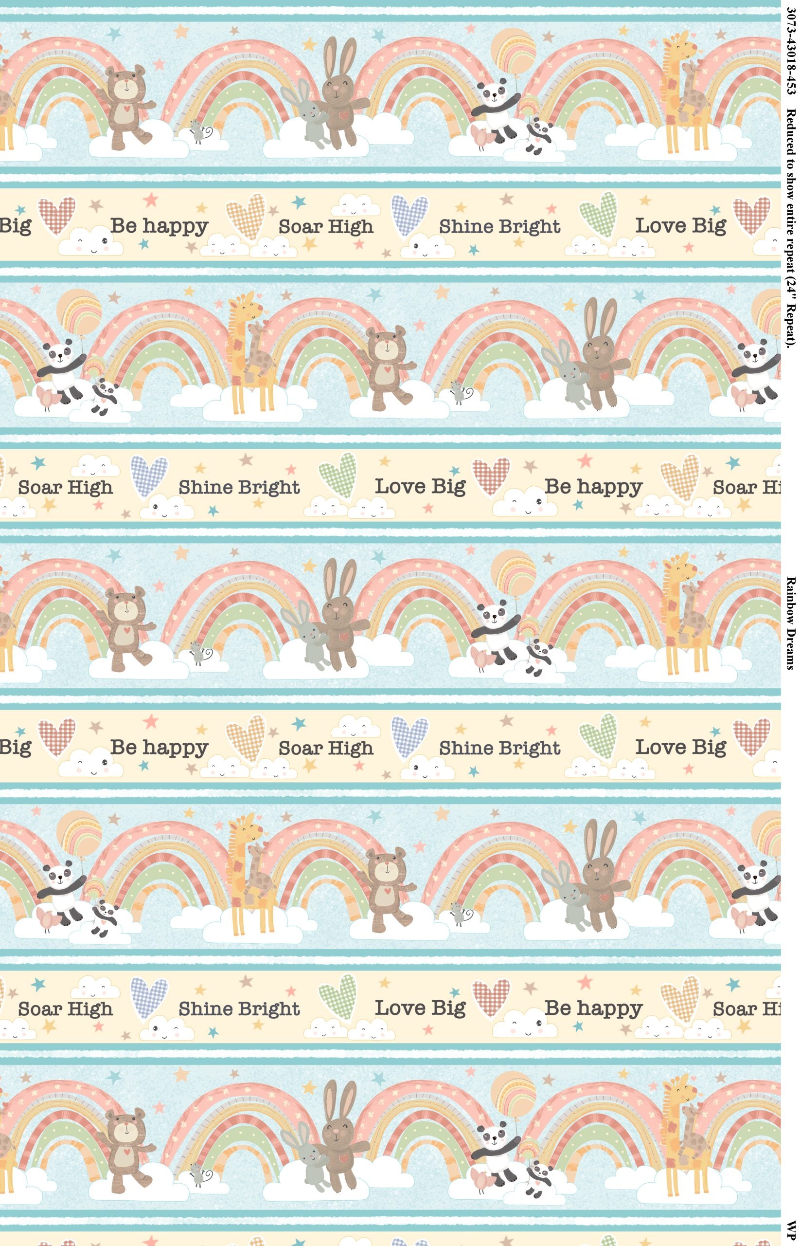 Rainbow Dreams, rainbow border print