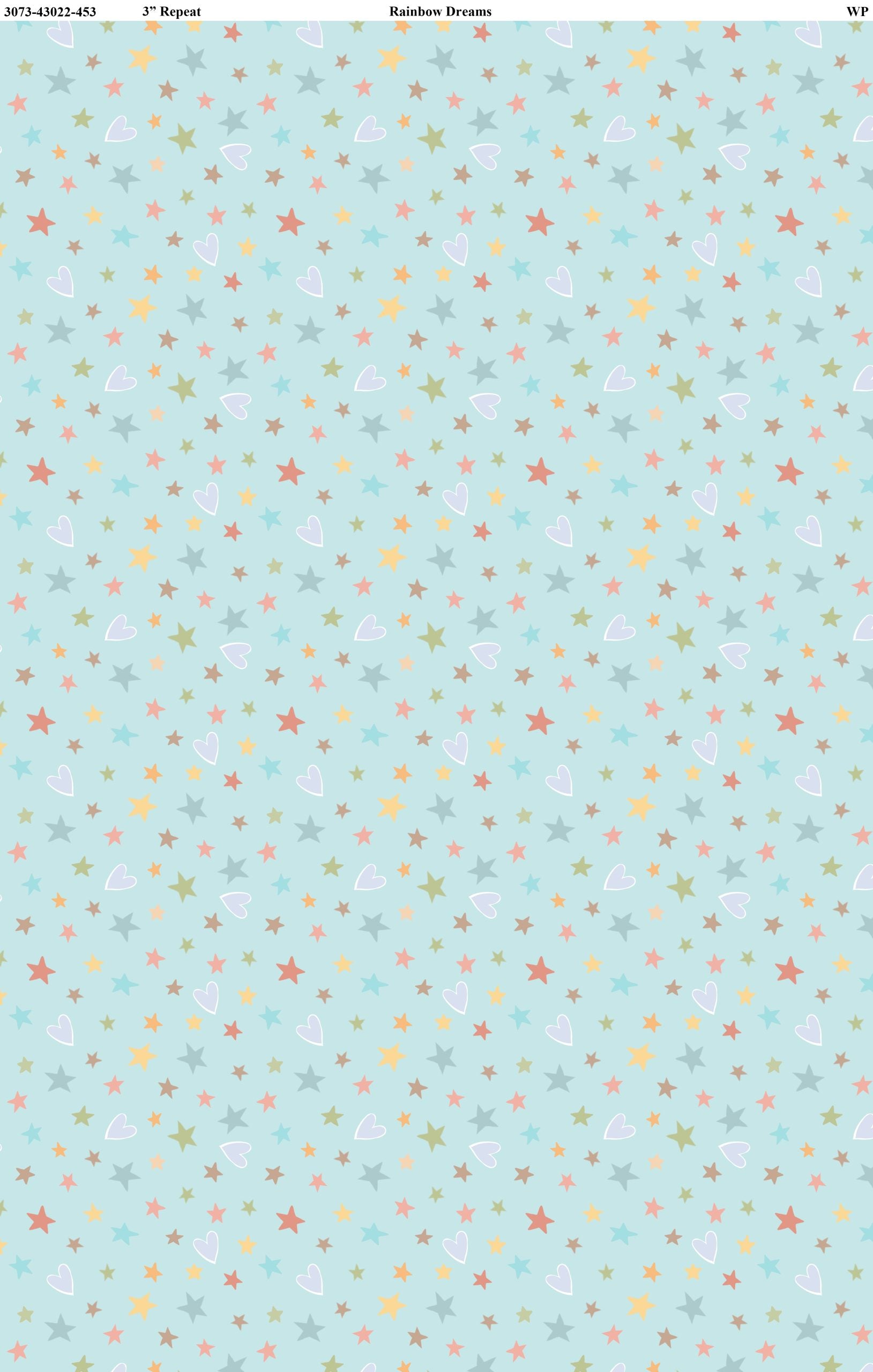 Rainbow Dreams, dots on blue