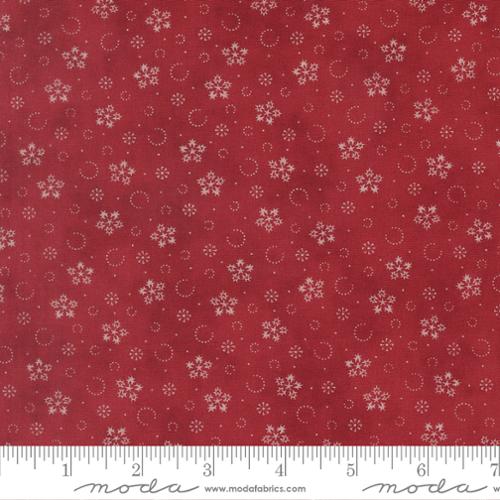Candlelight Christmas, crimson with snowflakes