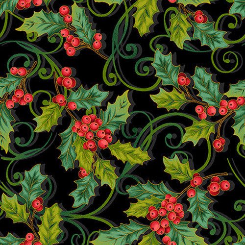 Christmas Joy - holly swirls