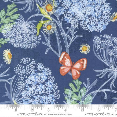 Wild Blossoms, floral navy