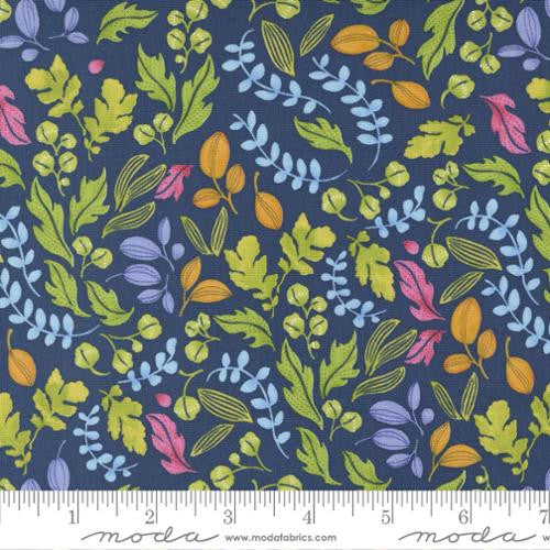 Wild Blossoms, leaves navy