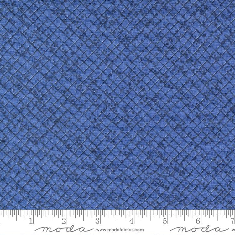 Wild Blossoms, blotted graph paper, cornflower