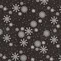 Snowy Gnomies, snowflakes on black