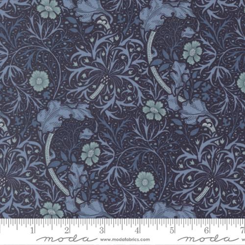 Morris Muse, twilight, dark blue, medium floral