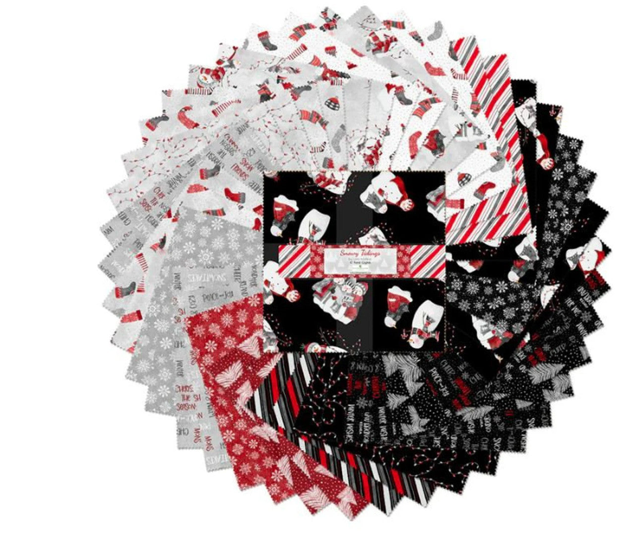 Snowy Tidings, 42 pieces x 10" squares