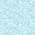 Flaky Snow Pals - snowflake swirls on blue