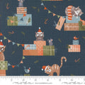 Purrfect Christmas, cats with gifts on midnight