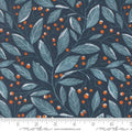 Purrfect Christmas, leaves and berries, midnight