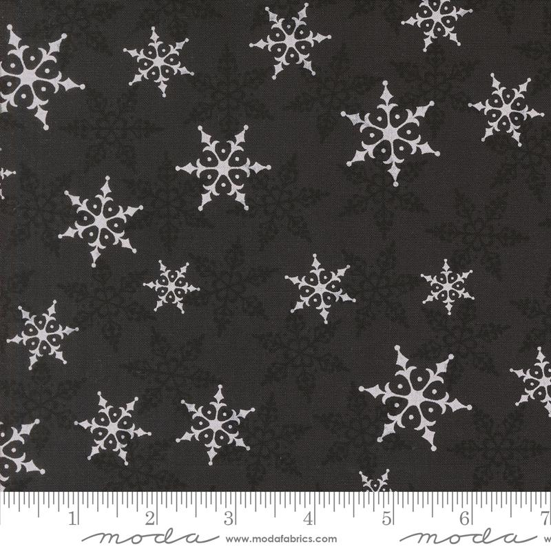 Winter Friends, snowflakes on charcoal black