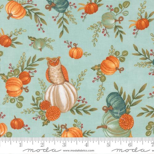 I Love Fall Most of All, scattered pumpkins, floral, dark aqua