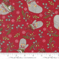 When Snow Falls, berry red with mittens and stockings