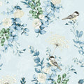 Chickadee Cheer, dusty blue/gold