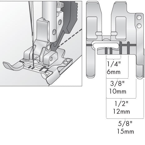 Seam guide foot for IDT