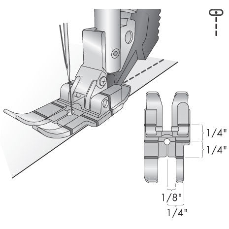 1/4" quilting foot with IDT