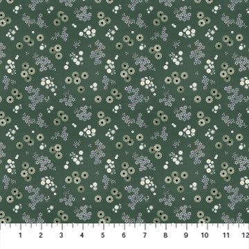 Honey Bloom - floral on green