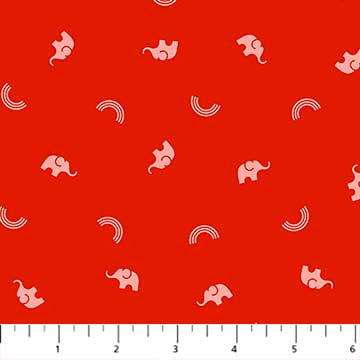 Lucky Charms - rainbows & elephants, red