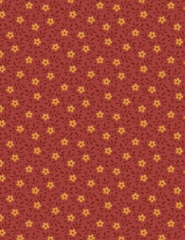 Rainbow Sampler, floral vine, burgundy