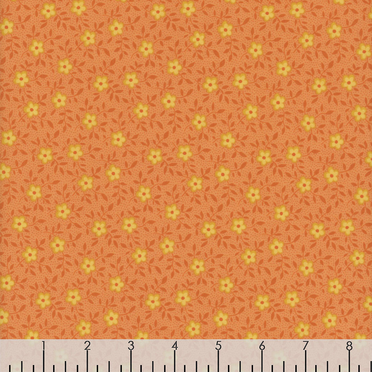 Rainbow Sampler, floral vine, orange