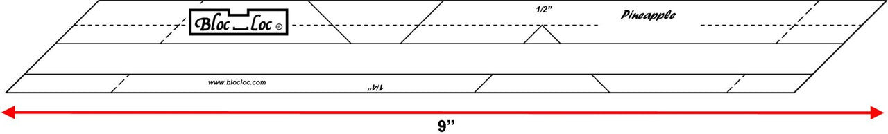 Bloc Loc, Pineapple ruler, 1/4" and 1/2"