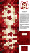 Stonehenge, Oh Canada 14, red cream with maple leaves, includes drawstring bag pattern