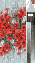 Poppy Meadow, charcoal multi, panel with tote pattern