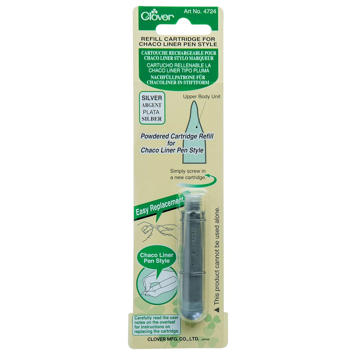 Clover, Refill for Chaco Liner Pen style, silver