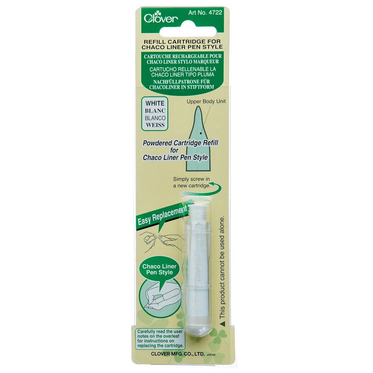 Clover, Refill for Chaco Liner Pen style, white