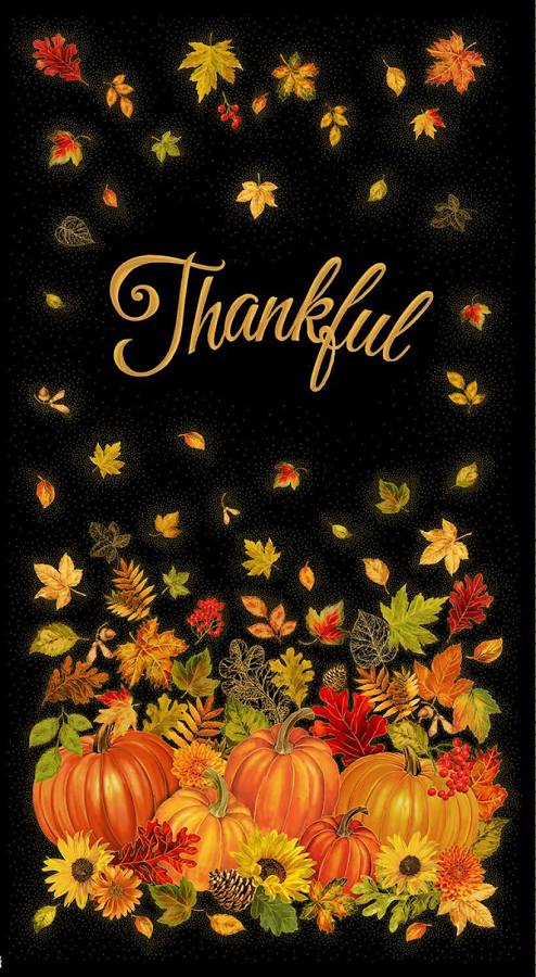Thankful, black autumn panel