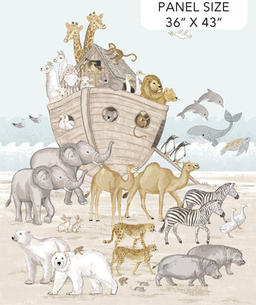 Two by Two, pale blue, multi, panel 36" x 43"