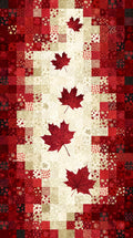Stonehenge, Oh Canada 14, beige and red maple leaves panel