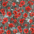 Poppy Meadow, charcoal multi with scattered poppies