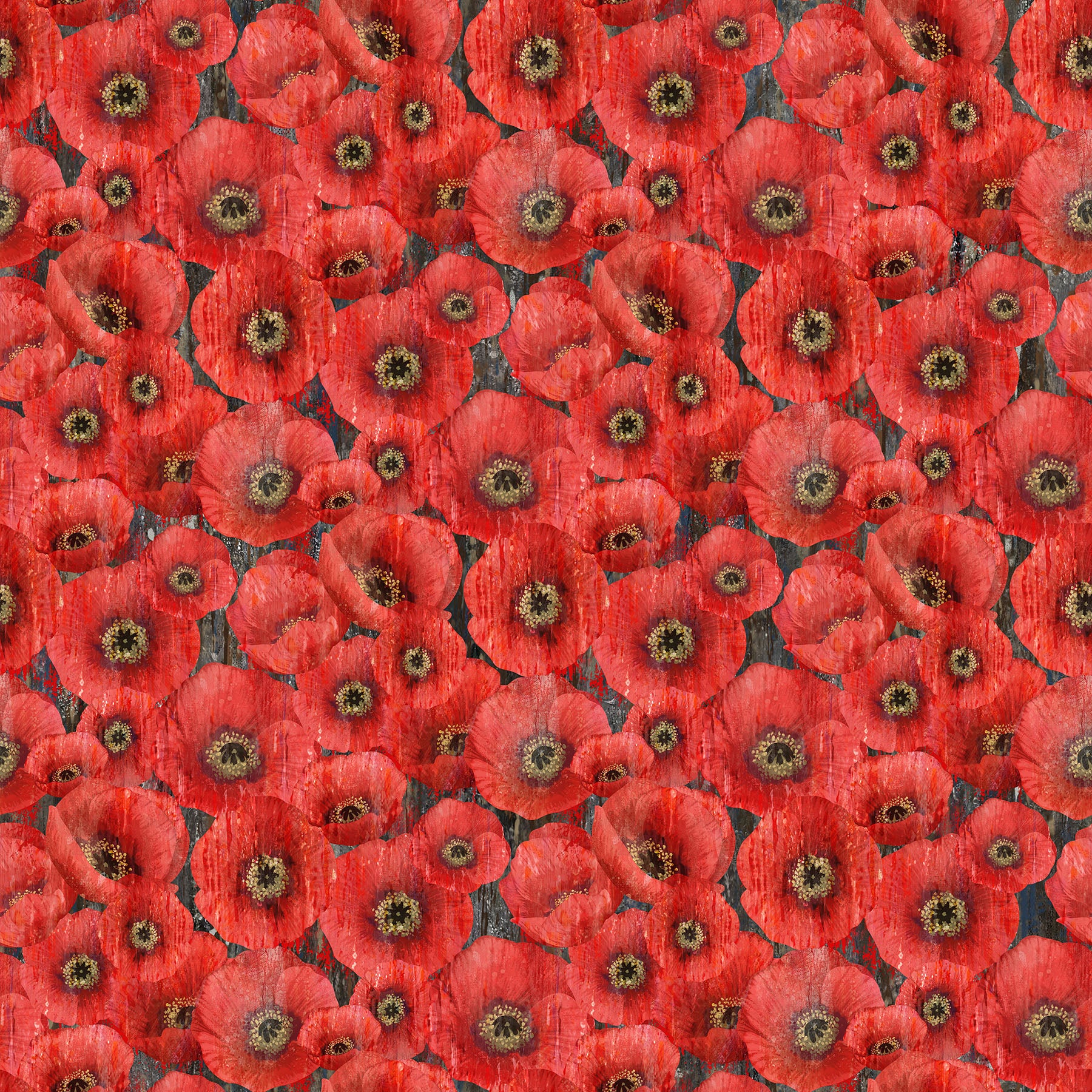 Poppy Meadow, red multi poppies