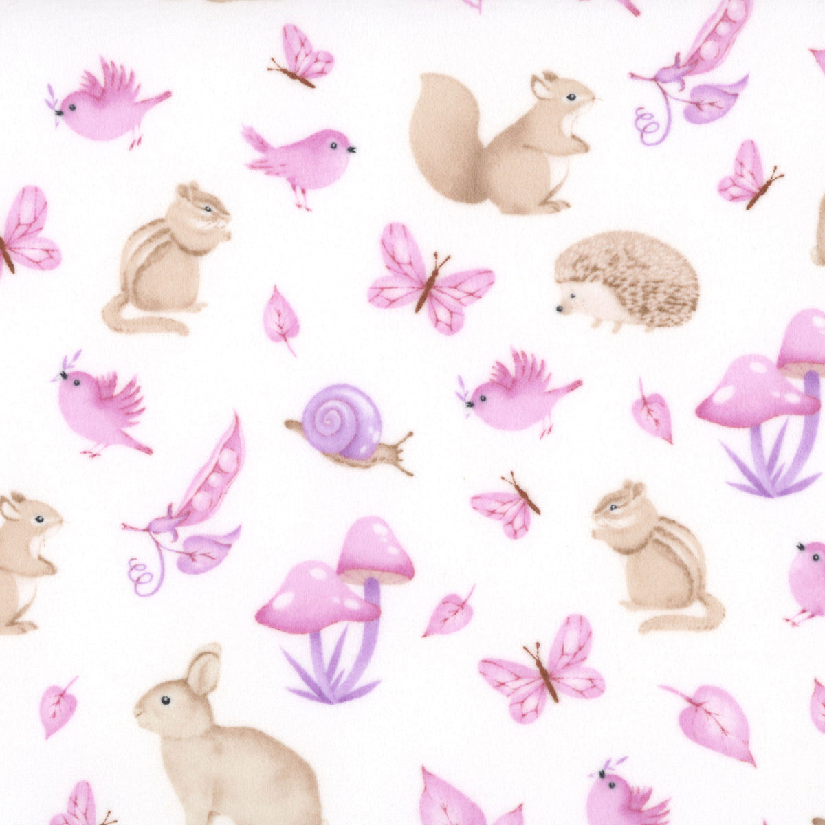 Peas in a Pod, flannel, pink animals