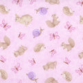 Peas in a Pod, flannel, animal toss on pink